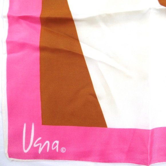 🚩 SOLD Vera Neumann Striped Scarf Pink Brown - Picture 2 of 4